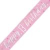 Happy 13th Birthday Banner Glitz Pink