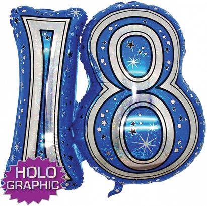 18th Blue Jointed Shape Balloon