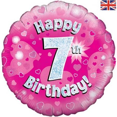 Happy 7th Birthday Pink Foil Balloon