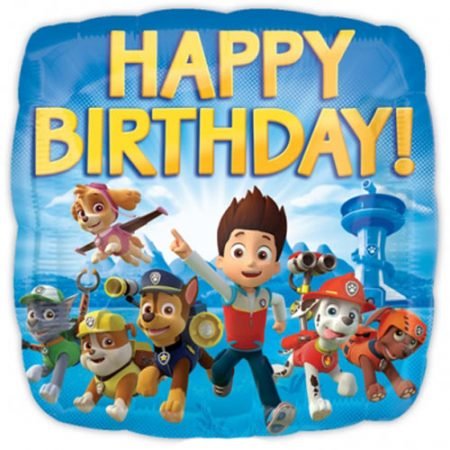 Paw Patrol Happy Birthday Square Foil Balloon