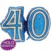 40th Blue Jointed Shape Balloon