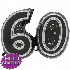 60th Black Jointed Shape Balloon