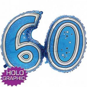 60th Blue Jointed Shape Balloon