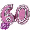 60th Pink Jointed Shape Balloon
