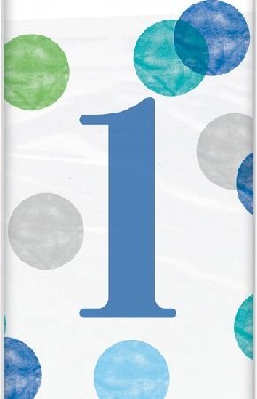 Happy 1st Birthday Balloons Blue Tablecover