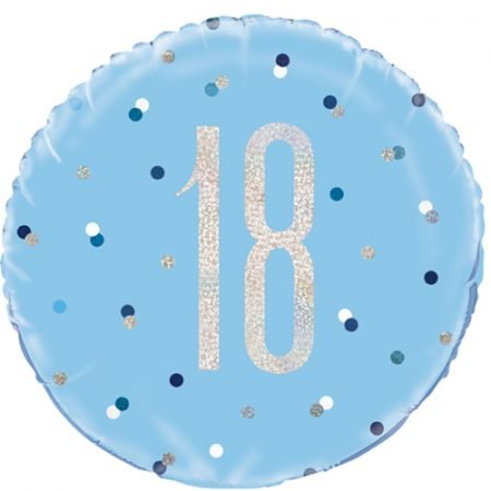 Happy 18th Birthday Foil Balloon Glitz Blue