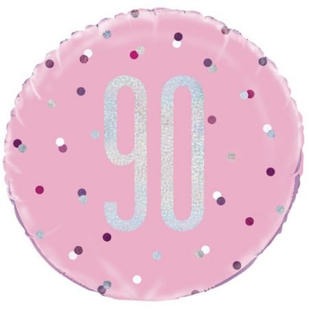 Happy 90th Birthday Foil Balloon Glitz Pink
