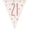 Happy 21st Birthday Flag Banner Glitz Rose Gold