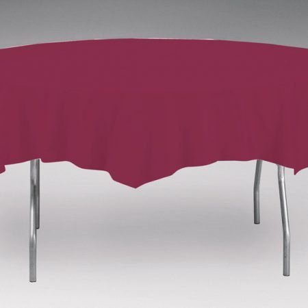 Burgundy Plastic Tablecover Round