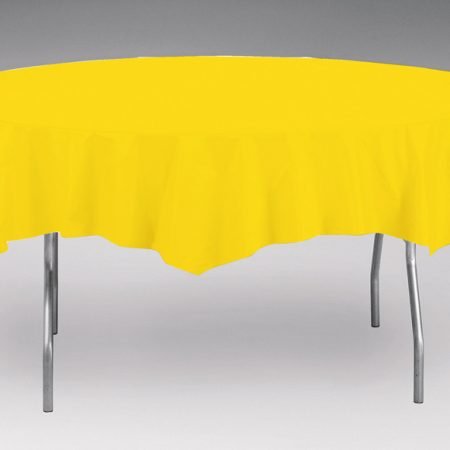 Yellow Plastic Tablecover Round