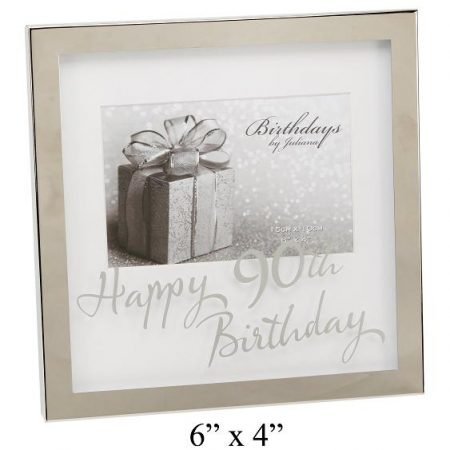 Happy 90th Birthday Photo Frame Mirror Print