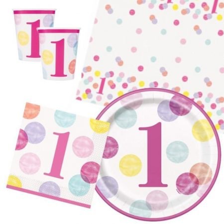 1st Birthday Pink Dots Partyware